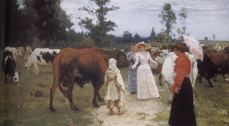  Girls and cows